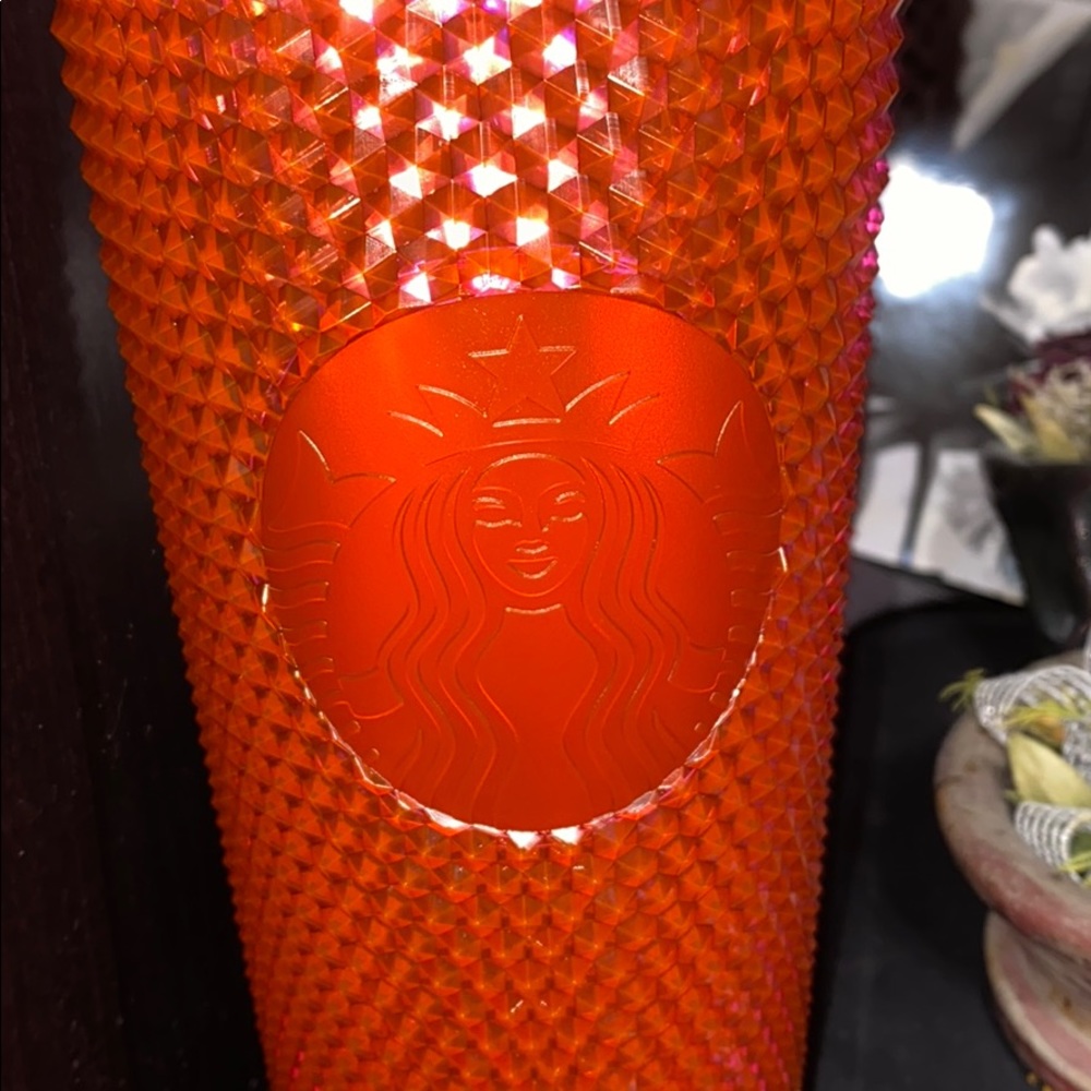 Red Studded 24 oz. Starbucks Reusable Mug. Unused!